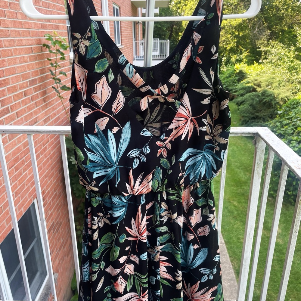 Lush Floral back straps mid dress